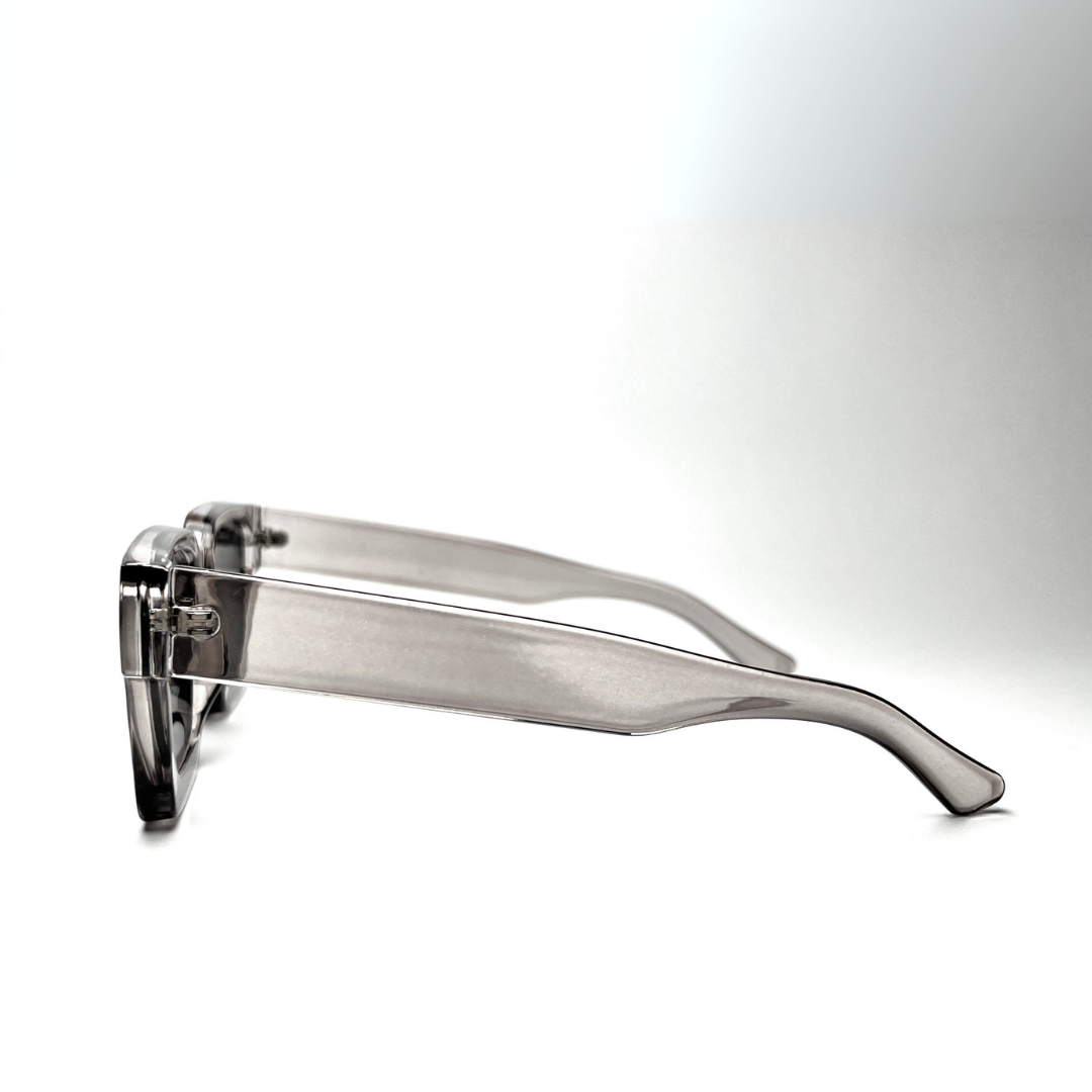 Urban Edge Rectangular Sunglasses - Transparent Grey